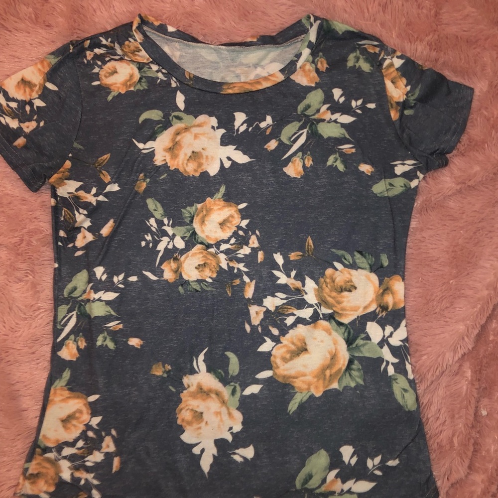 blue floral top